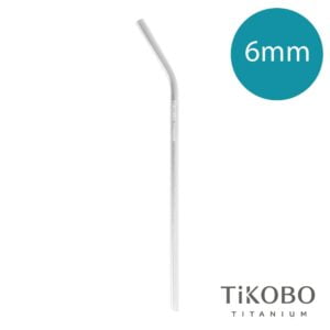 【TiKOBO 鈦工坊】純鈦灣式吸管 - 原色(6mm)